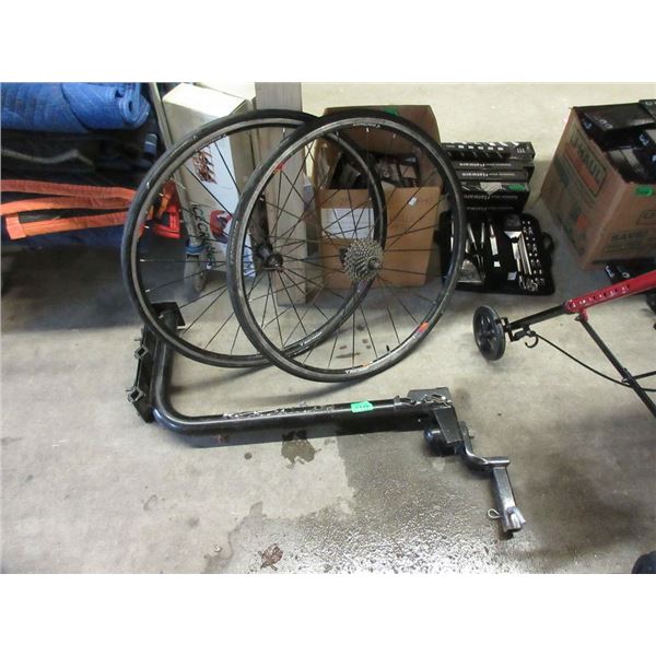 2 Bontrager 26" Bike Wheels & 1 Car Rack