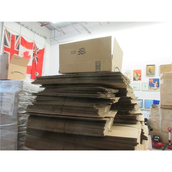Skid of Assorted New Cardboard Boxes