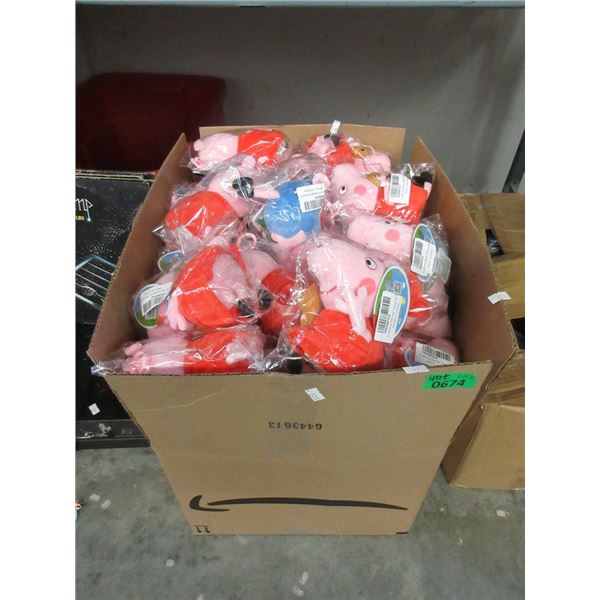 Case of 40+ New Peppa Pig Plush Toys
