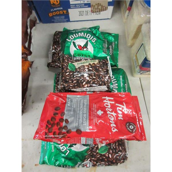 4 Bags of Ground & 1 Bag of Whole Bean Coffee