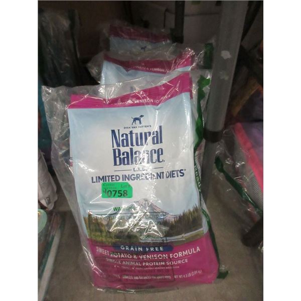 4 Bags of Natural Balance Grain Free Dog Food