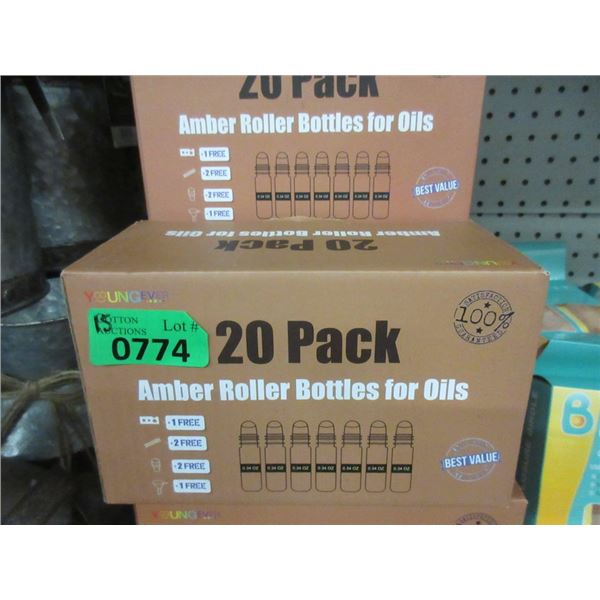 15 x 20 Packs of Amber Roller Bottles for Oils