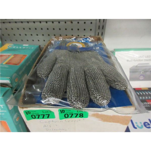 10 Blue Stainless Steel Cut Resistant Gloves