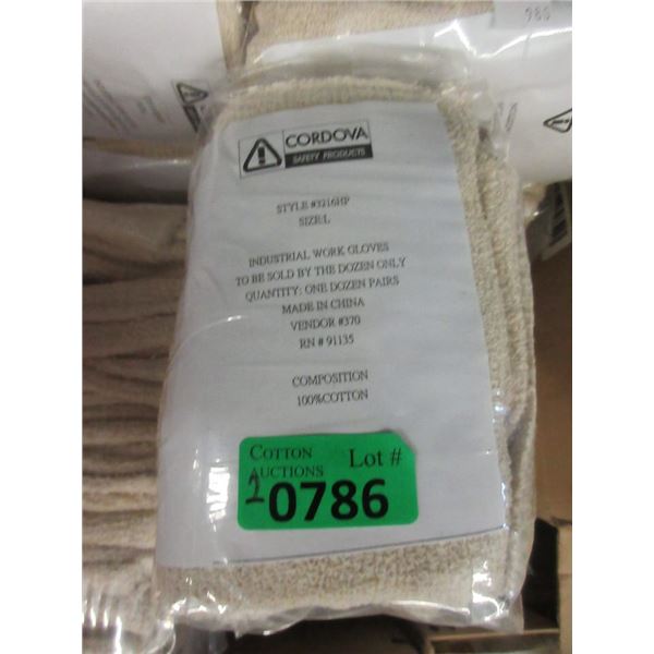 2 Dozen Pairs of Size L Industrial Work Gloves