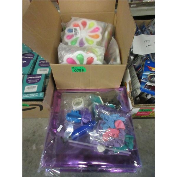 9 Sets of Fidget Poppers & 2 Party Balloon Sets