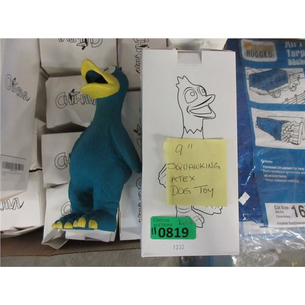 11 New 9" Squawking Chicken Latex Dog Toys