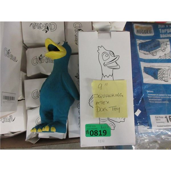 11 New 9" Squawking Chicken Latex Dog Toys