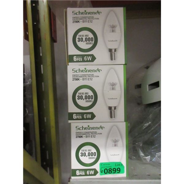 6 New 6 Packs of 6 Watt Sheinenda B11 E12 Bulbs