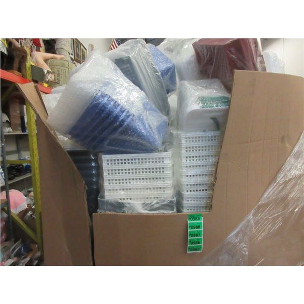 10 Packages of Plastic Bins, Baskets & Trays