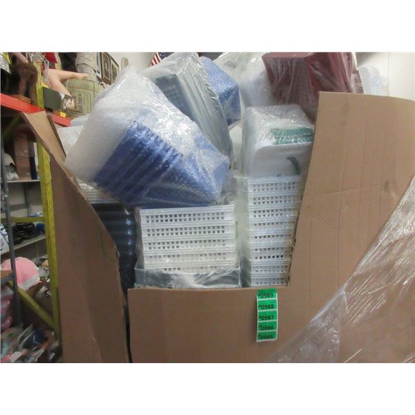 10 Packages of Plastic Bins, Baskets & Trays