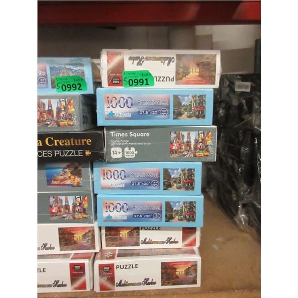 5 Assorted New 1000 Piece Jig Saw Puzzles