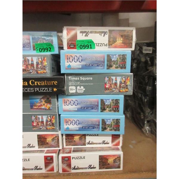 5 Assorted New 1000 Piece Jig Saw Puzzles