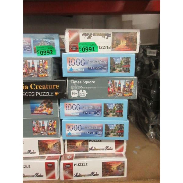 5 Assorted New 1000 Piece Jig Saw Puzzles