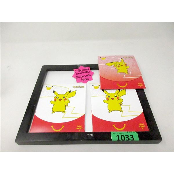 3 Pokemon Unopened McDonalds Packs