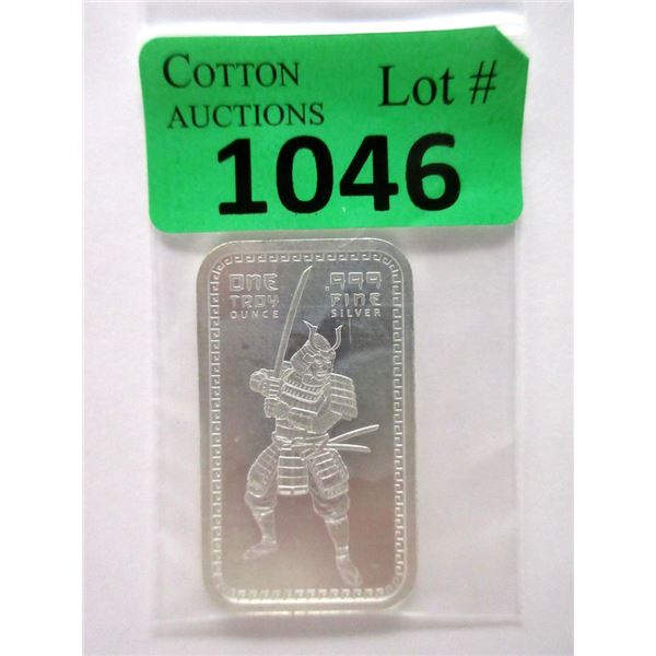 1 Oz. .999 Silver  "Samurai Warrior" Bar