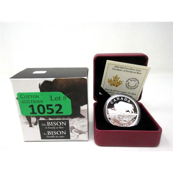 2014 .9999 Fine Silver Canadian $20 Bison Coin