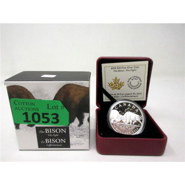 2014 .9999 Fine Silver Canadian $20 Bison Coin