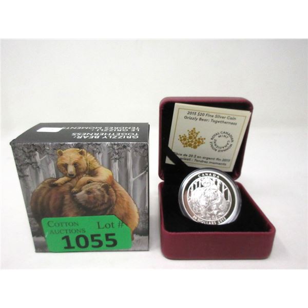 2015 Fine Silver Canadian $20 Grizzly Bear Coin
