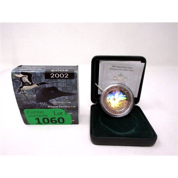 2002 Canadian Fine Silver Hologram Loon Coin