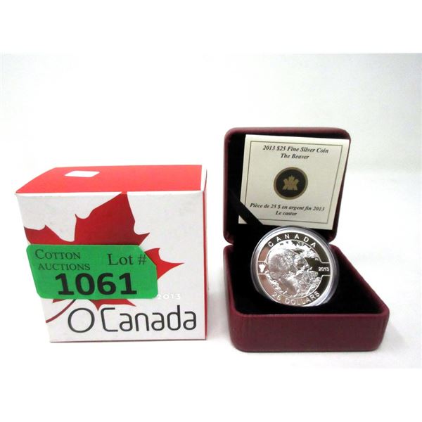 1/2 Oz. Fine Silver 2013 Canada "The Beaver" $10 Coin