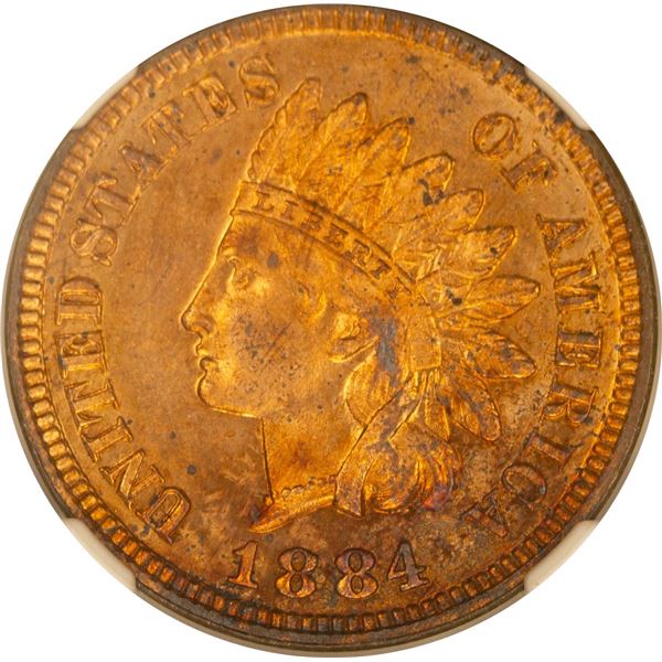 1884 indian cent 1c NGC PF-63 RB
