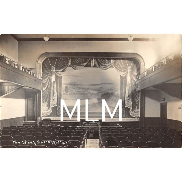 The Ideal Theatre Interior Springfield, Vermont Photo Postcard