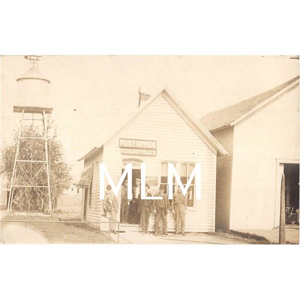 Men Gathered in Front of Post Office Pleasantville, Ohio Photo Postcard