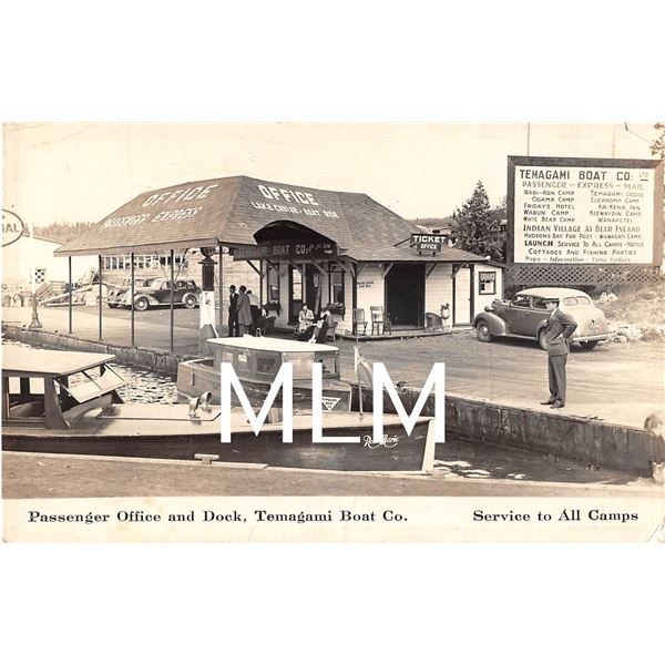 Passenger Office & Dock Temagami Boat Co. Canada Photo Postcard