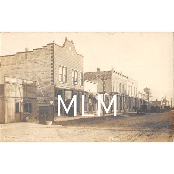 Ave F. S of 8th St. Repair & Bicycle Shop Walkerton, Indiana Photo Postcard