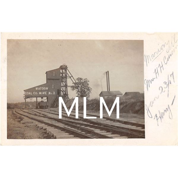 Watson Coal Co. Mine Marion, Illinois Photo Postcard