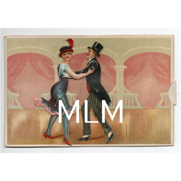 Novelty Mechanical Dancing Couple Greeting Postcard