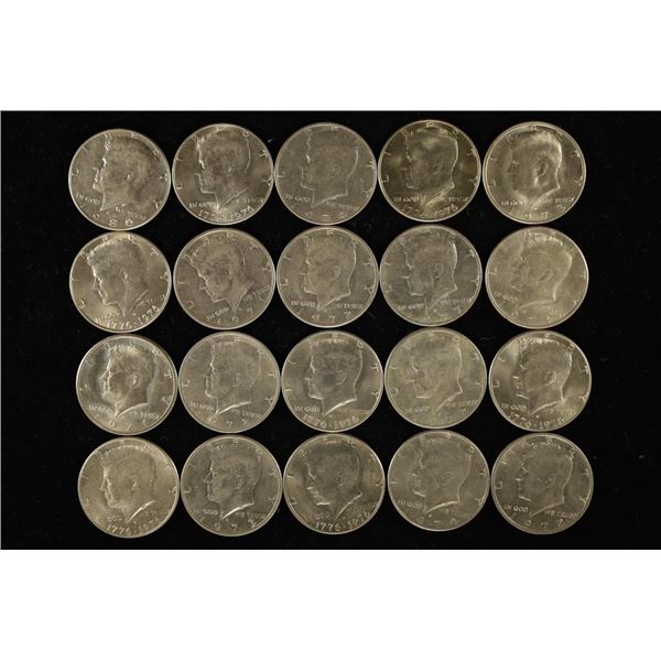 20 ASSORTED KENNEDY HALF DOLLARS