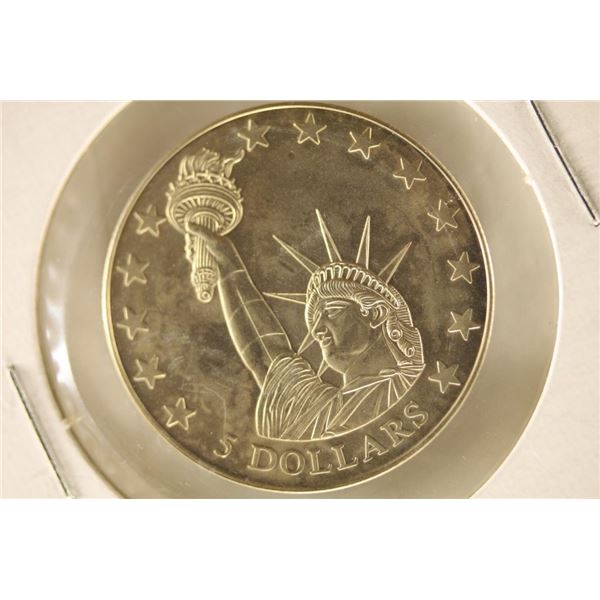 2006 LIBERIA $5 STATUE OF LIBERTY BRILLIANT UNC