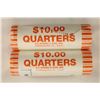 Image 1 : 2-$10 ROLLS OF 2010-P & D HOT SPRINGS QUARTERS BU