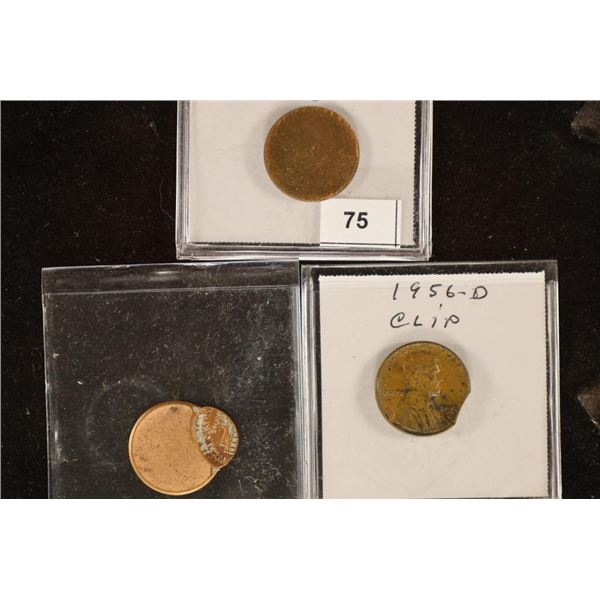 LINCOLN CENT ERROR TRIO, BLANK PLANCHET TYPE 1,