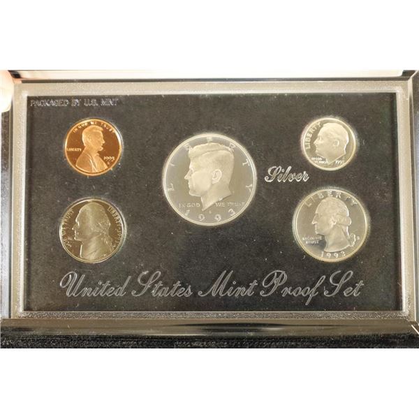 1993 US SILVER PREMIER PROOF SET (WITH BOX)