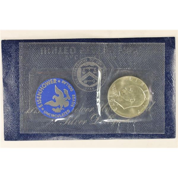 1973-S UNC IKE SILVER DOLLAR (BLUE PACK)