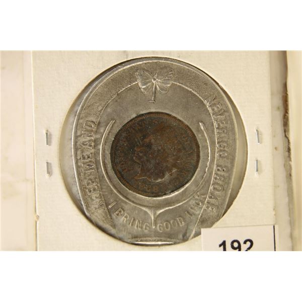 1908 ENCASED INDIAN HEAD CENT "GOOD LUCK