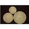 Image 2 : .85 CENT FACE VALUE SILVER US COINS 1964