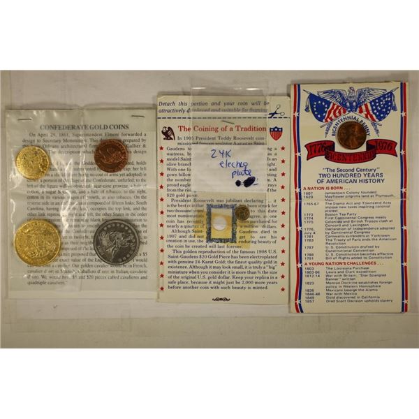 3 COIN SETS 1) RESTRIKE OF THE CONFEDERATE CENT,