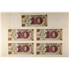 Image 2 : 5 PIECES OF CRISP UNC BRITISH ARMED FORCES 10