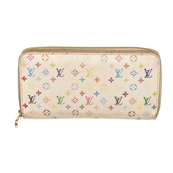 Louis Vuitton White Monogram Canvas Zippy Wallet