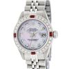 Image 2 : Rolex Ladies Stainless Steel Pink MOP Diamond & Ruby Oyster Perpetual Datejust W