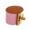 Image 2 : Hermes Pink Leather Kally Dog Bracelet