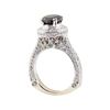 Image 4 : 2.40 ctw Black Diamond and Diamond Ring - 14KT White Gold
