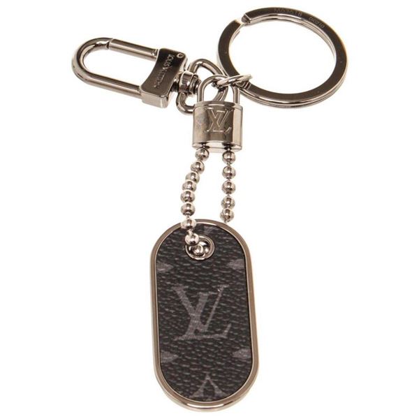 Louis Vuitton Silver Monogram Canvas ID Tab Charm and Key