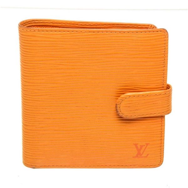 Louis Vuitton Orange Epi Leather Compact Bifold Wallet