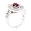 Image 4 : 1.78 ctw Oval Mixed Ruby And Round Brilliant Cut Diamond Ring - 14KT White Gold