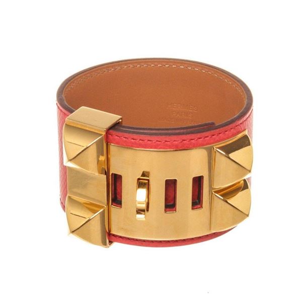 Hermes Gold Leather CDC Bracelet