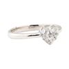 Image 1 : 0.41 ctw Diamond Heart Shaped Ring - 14KT White Gold